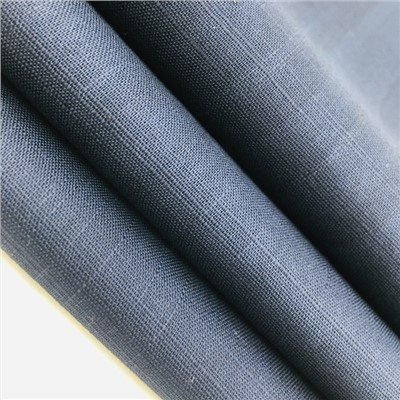 Blue Interweave Linen Cotton Plain Fabric